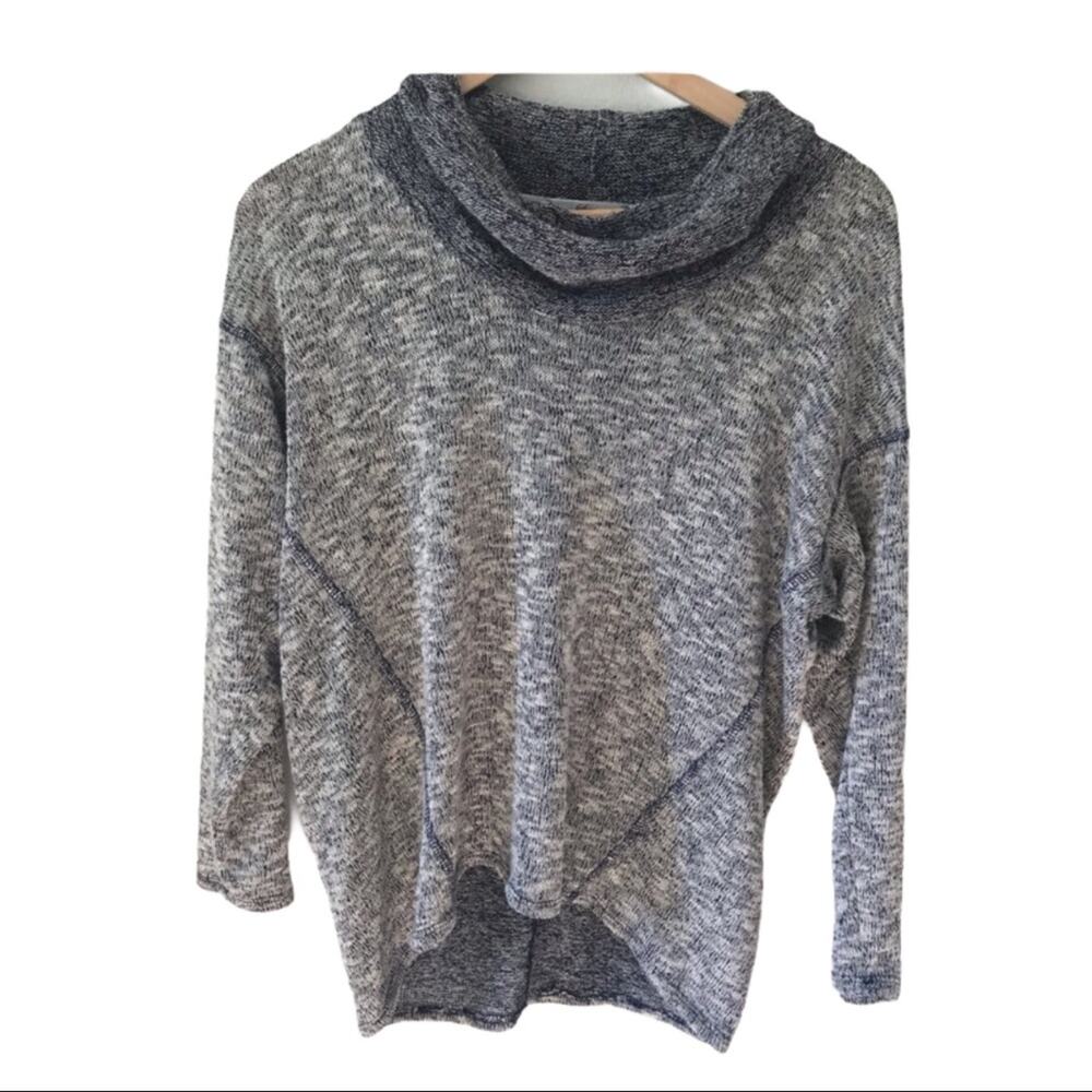 Gibson Cowl Neck Lightweight Blue Sweater